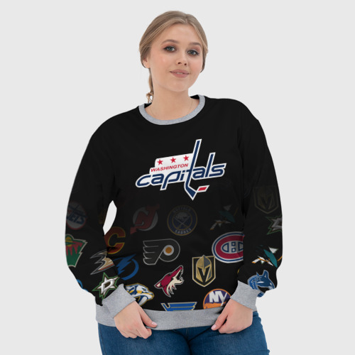 Женский свитшот 3D с принтом NHL Washington Capitals | НХЛ (Z), фото #4