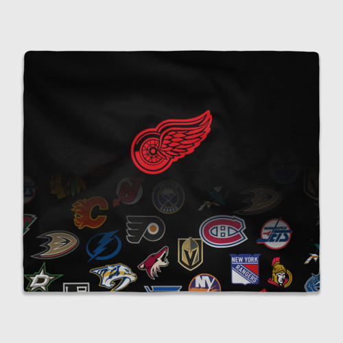 Плед 3D с принтом NHL Detroit Red Wings (Z), вид спереди #2