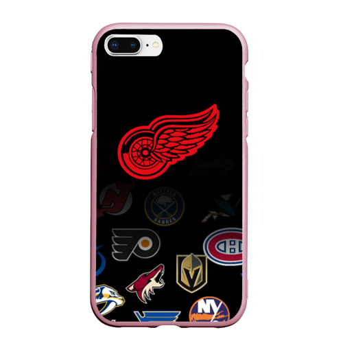 Чехол для iPhone 7Plus/8 Plus матовый с принтом NHL Detroit Red Wings (Z), вид спереди #2