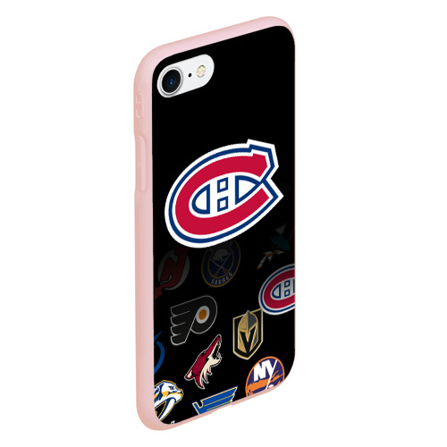 Чехол для iPhone 7/8 матовый с принтом NHL Canadiens de Montr?al (Z), вид сбоку #3