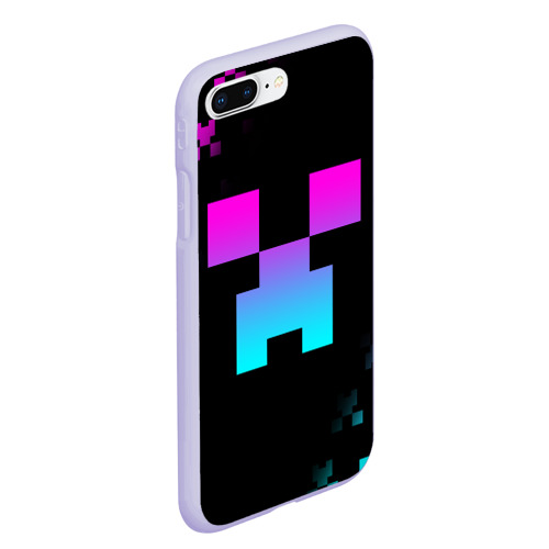 Чехол для iPhone 7Plus/8 Plus матовый с принтом Minecraft Creeper, вид сбоку #3