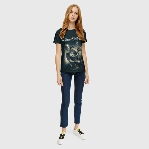 Женская футболка 3D с принтом Children of Bodom 4, вид сбоку #3
