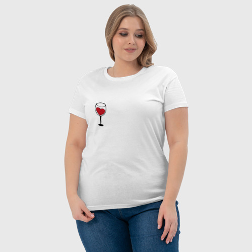 Женская футболка хлопок с принтом Бокал вина, фото #4