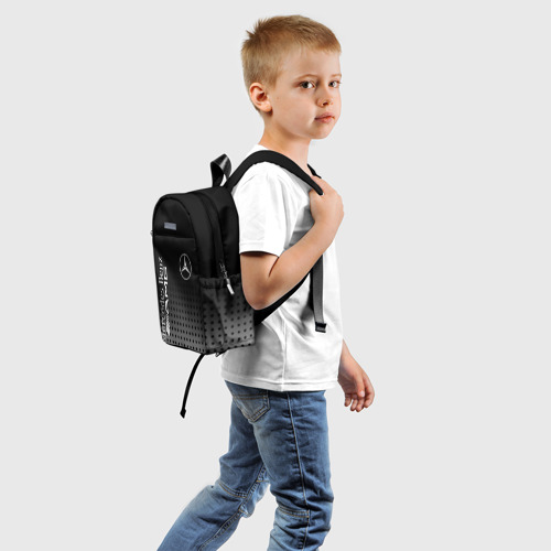 Детский рюкзак 3D с принтом Mercedes-Benz, вид сзади #1