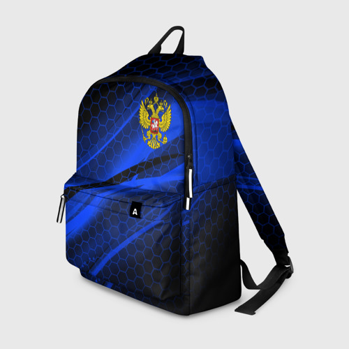 Рюкзак 3D с принтом РОССИЯ | RUSSIA | NEON, вид спереди #2