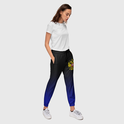 Женские брюки 3D с принтом РОССИЯ, вид сбоку #3