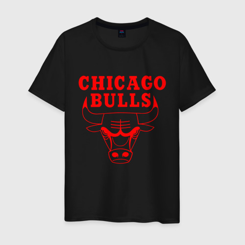 Мужская футболка хлопок с принтом Chicago Bulls, вид спереди #2