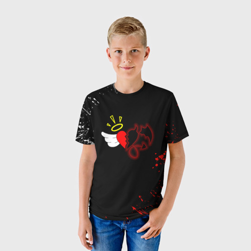 Детская футболка 3D с принтом Добро и зло, Payton Moormeier, фото на моделе #1