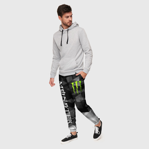 Мужские брюки 3D с принтом MONSTER ENERGY, фото на моделе #1