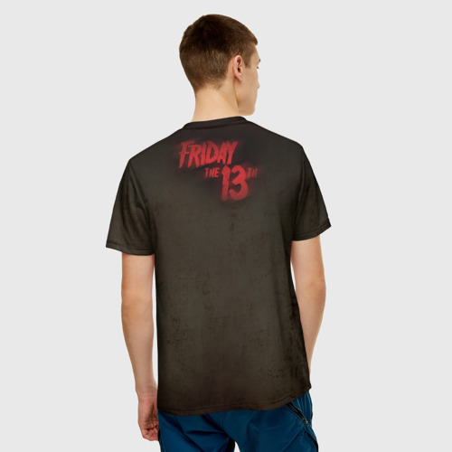 Мужская 3D футболка с принтом F13, вид сзади #2