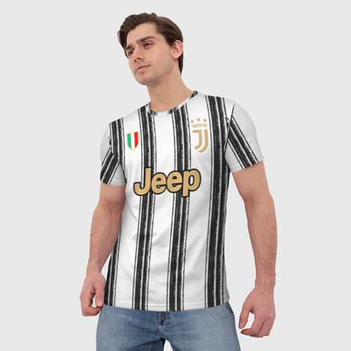 Мужская футболка 3D с принтом Ronaldo home 20-21, фото на моделе #1