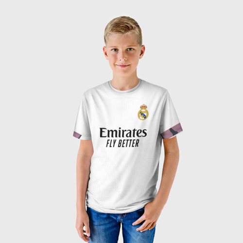 Детская футболка 3D с принтом Ramos home 20-21, фото на моделе #1