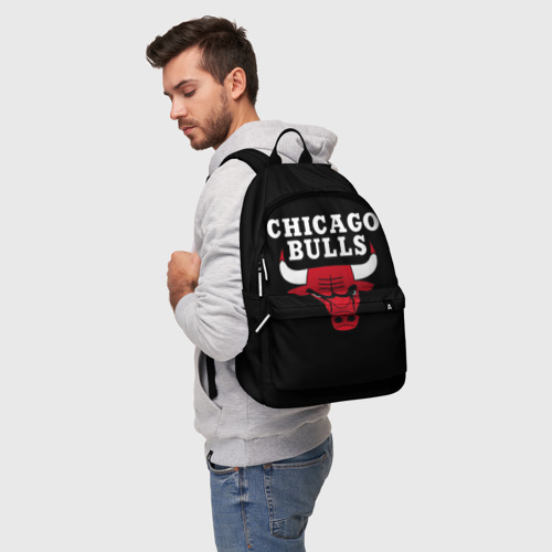 Рюкзак 3D с принтом Chicago bulls Чикаго буллс, фото на моделе #1