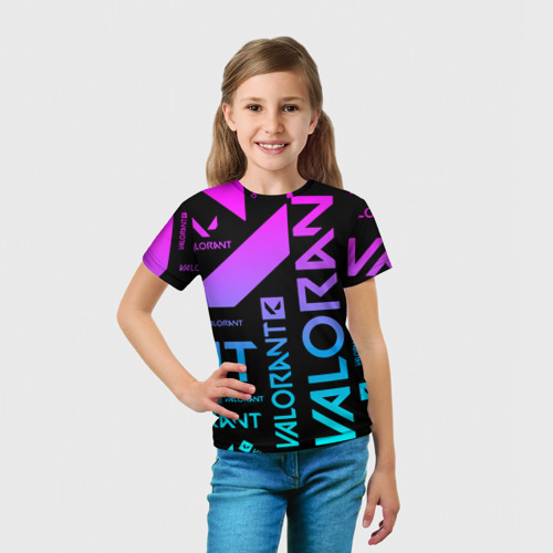 Детская футболка 3D с принтом Valorant, вид сбоку #3