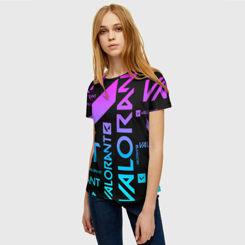 Женская футболка 3D с принтом Valorant, фото на моделе #1
