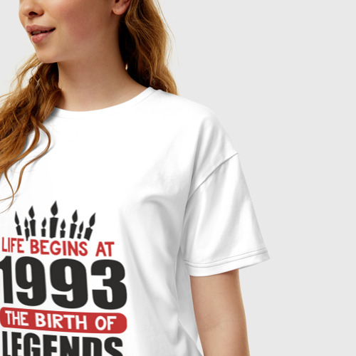 Женская футболка oversize с принтом 1993 - рождение легенды, фото на моделе #1