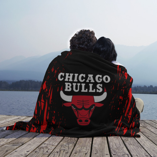 Плед 3D с принтом Chicago bulls Чикаго буллс, вид сбоку #3