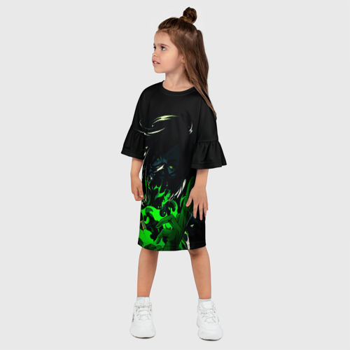 Детское платье 3D с принтом VALORANT VIPER, фото на моделе #1
