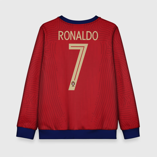 Детский свитшот 3D с принтом Ronaldo home Euro 2020, вид сзади #1