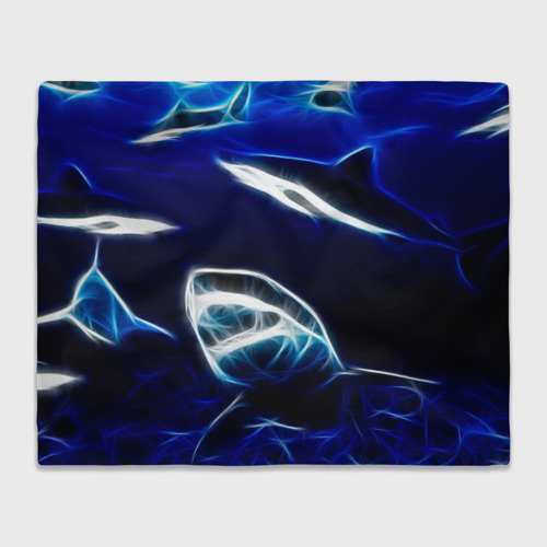 Плед 3D с принтом Дельфин в море, вид спереди #2