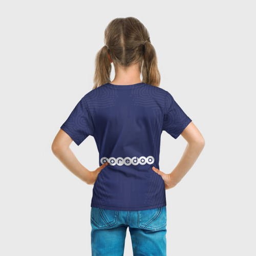 Детская футболка 3D с принтом PSG home 20-21, вид сзади #2
