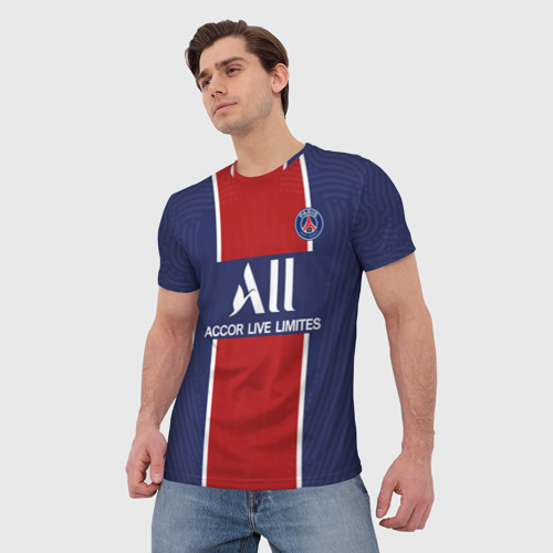 Мужская футболка 3D с принтом PSG home 20-21, фото на моделе #1