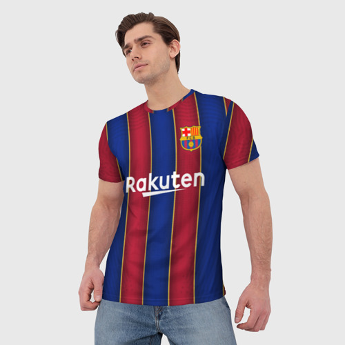 Мужская футболка 3D с принтом Griezmann home 20-21, фото на моделе #1