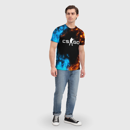 Мужская футболка 3D с принтом CS GO, вид сбоку #3