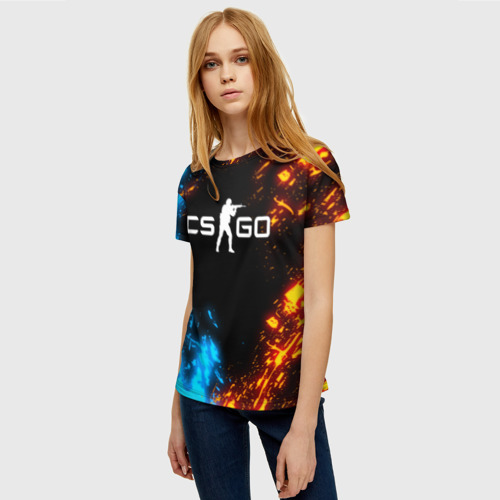 Женская футболка 3D с принтом CS GO, фото на моделе #1