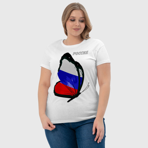 Женская футболка хлопок с принтом Россия, фото #4