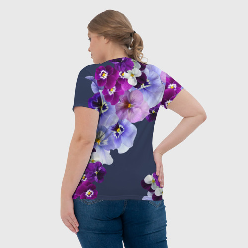 Женская футболка 3D с принтом Анютки, вид сзади #2