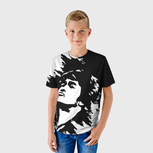 Детская 3D футболка с принтом Виктор Цой, фото на моделе #1