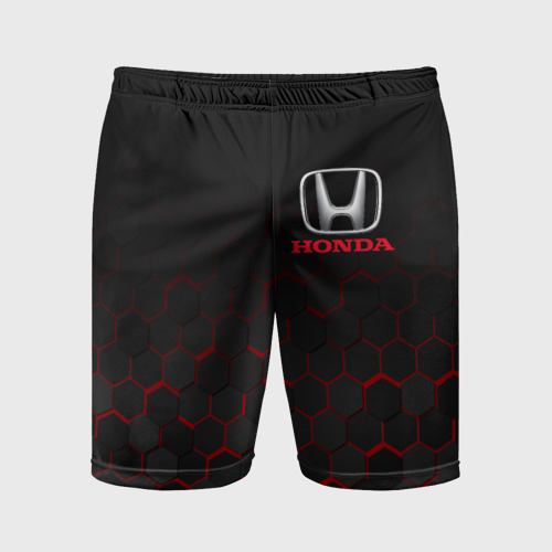 Мужские шорты спортивные с принтом HONDA, вид спереди #2