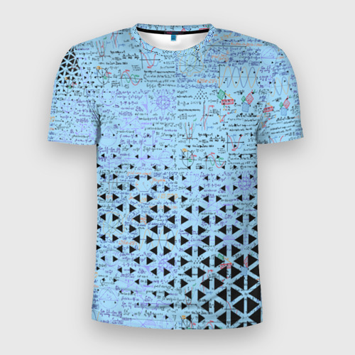 Мужская футболка 3D Slim с принтом Математика, вид спереди #2