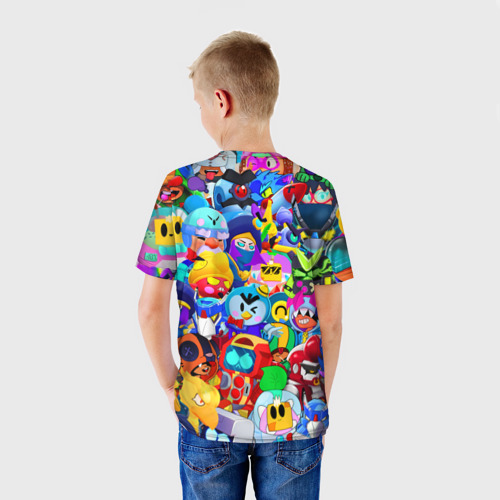 Детская 3D футболка с принтом Brawl Stars | Все новые бравлы, вид сзади #2