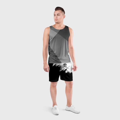 Мужские шорты спортивные с принтом TOYOTA | ТОЙОТА, вид сбоку #3