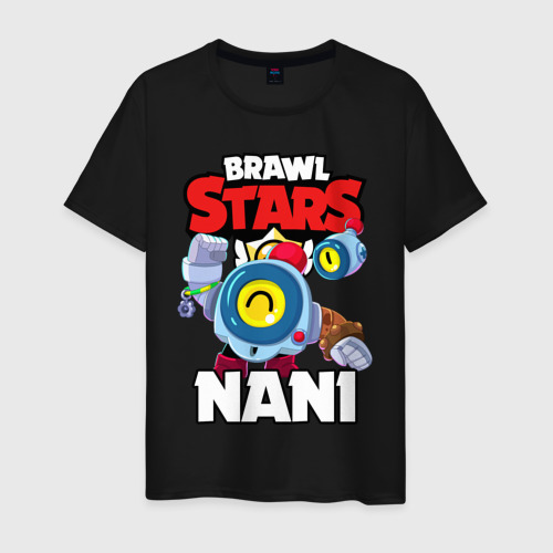 Мужская футболка хлопок с принтом BRAWL STARS NANI, вид спереди #2
