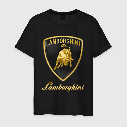 Мужская футболка хлопок с принтом LAMBORGHINI, вид спереди #2