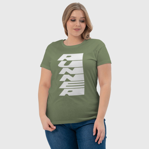 Женская футболка хлопок с принтом Runner, фото #4