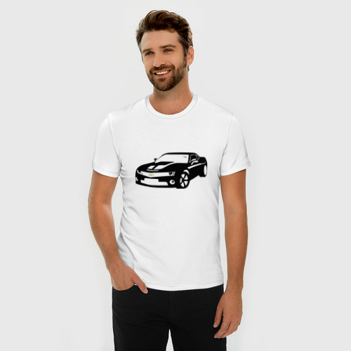 Мужская футболка премиум с принтом Chevrolet | Шевроле (Z), фото на моделе #1