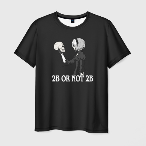 Мужская футболка 3D с принтом 2B, вид спереди #2