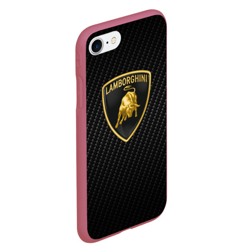Чехол для iPhone 7/8 матовый с принтом Lamborghini | Ламборгини (Z), вид сбоку #3