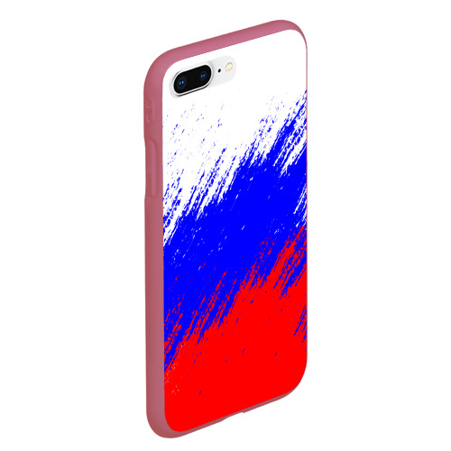 Чехол для iPhone 7Plus/8 Plus матовый с принтом Россия, вид сбоку #3