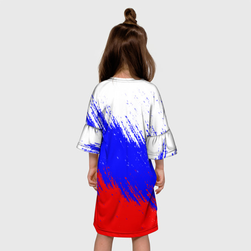 Детское платье 3D с принтом Россия, вид сзади #2