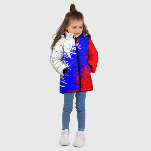 Зимняя куртка для девочек 3D с принтом Россия, вид сбоку #3