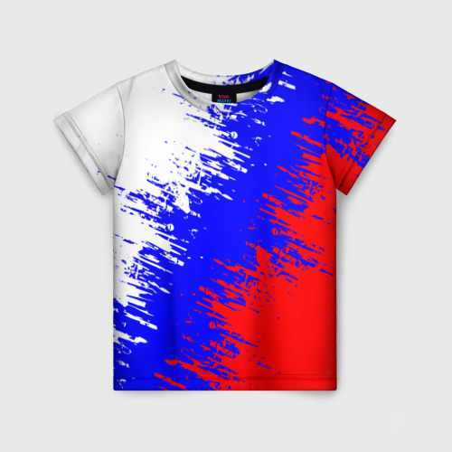 Детская футболка 3D с принтом Россия, вид спереди #2