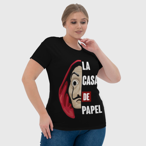 Женская футболка 3D с принтом Бумажный Дом, фото #4