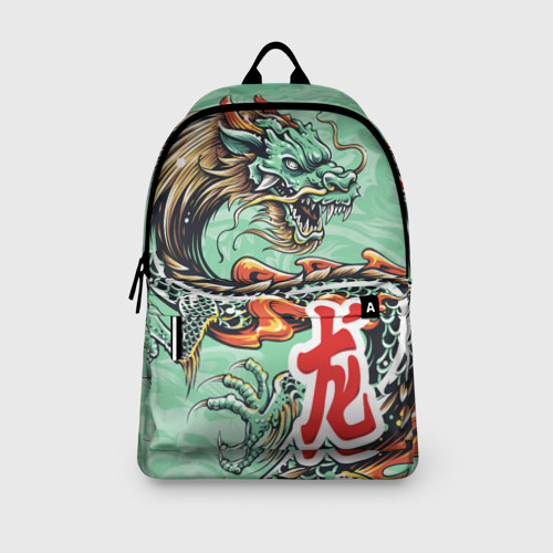 Рюкзак 3D с принтом Изумрудный дракон, вид сбоку #3
