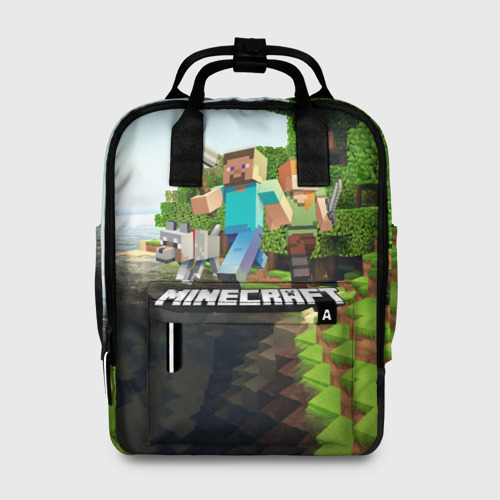 Женский рюкзак 3D с принтом Minecraft, вид спереди #2