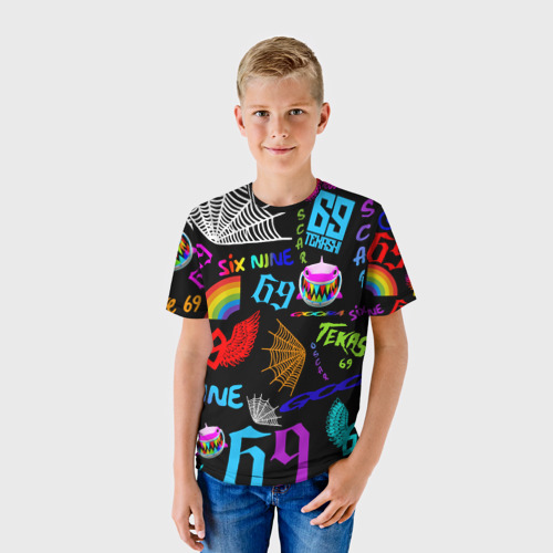 Детская футболка 3D с принтом 6IX9INE, фото на моделе #1